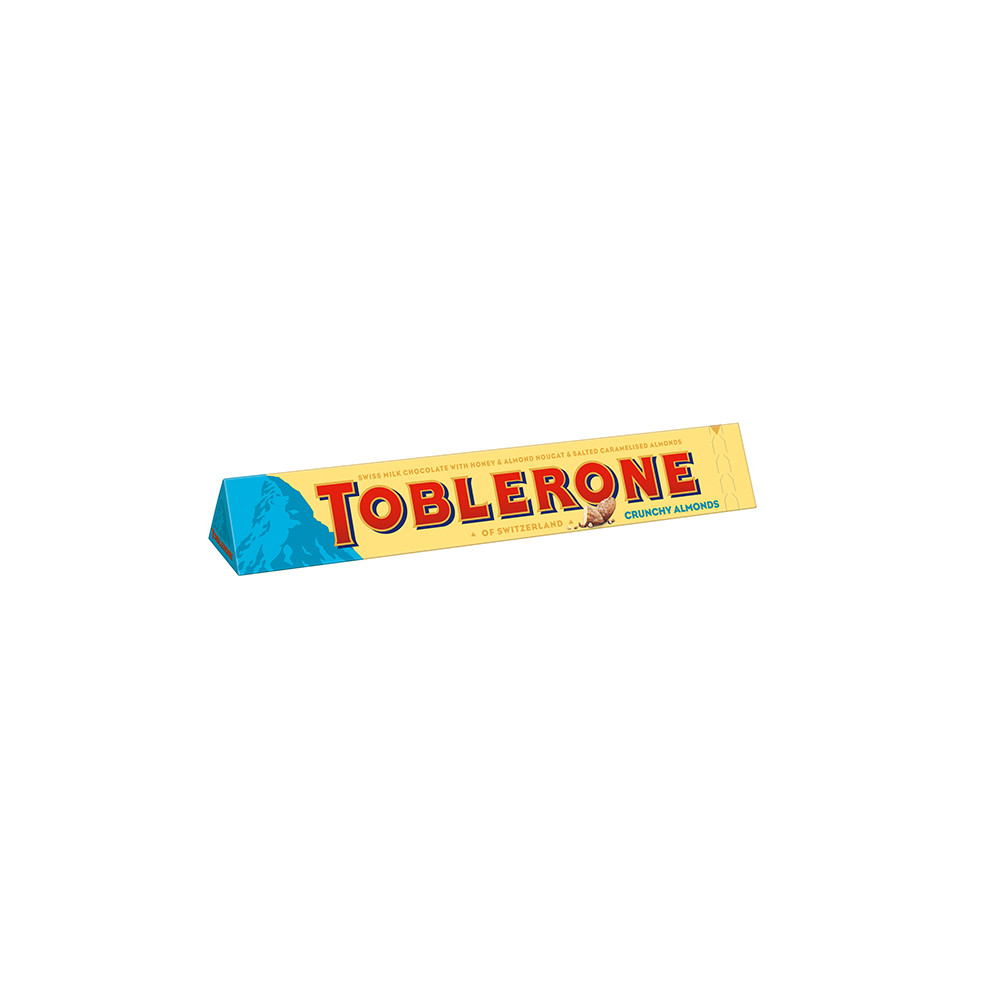 Pieniškas šokoladas TOBLERONE su migdolais, 100g-Šokoladas-Saldumynai