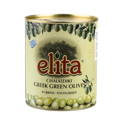 Alyvuogės ELITA žaliosios, be kauliukų, L dydis, 850 g/ 400 g-Konservuotos daržovės-Bakalėja