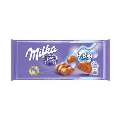 Šokoladas MILKA Bubbly Alpine Milk, 90 g-Šokoladas-Saldumynai