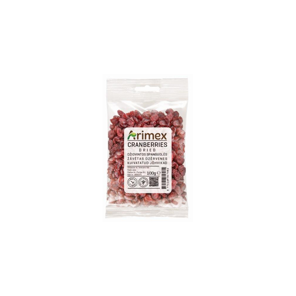 Džiovintos spanguolės ARIMEX, 100 g-Riešutai, sėklos-Užkandžiai