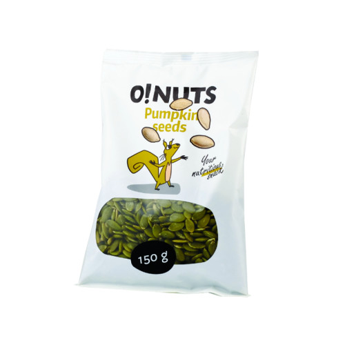Lukštentos moliūgų sėklos O!NUTS, 150 g-Riešutai, sėklos-Užkandžiai