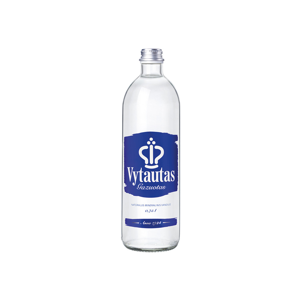 Natūralus mineralinis vanduo VYTAUTAS, stiklinėje taroje, 0,75l-Gazuotas vanduo-Nealkoholiniai