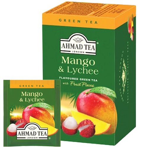 Žalioji arbata AHMAD Alu Mango & Lychee, 20 vokelių x 2 g-Žalioji arbata-Arbata