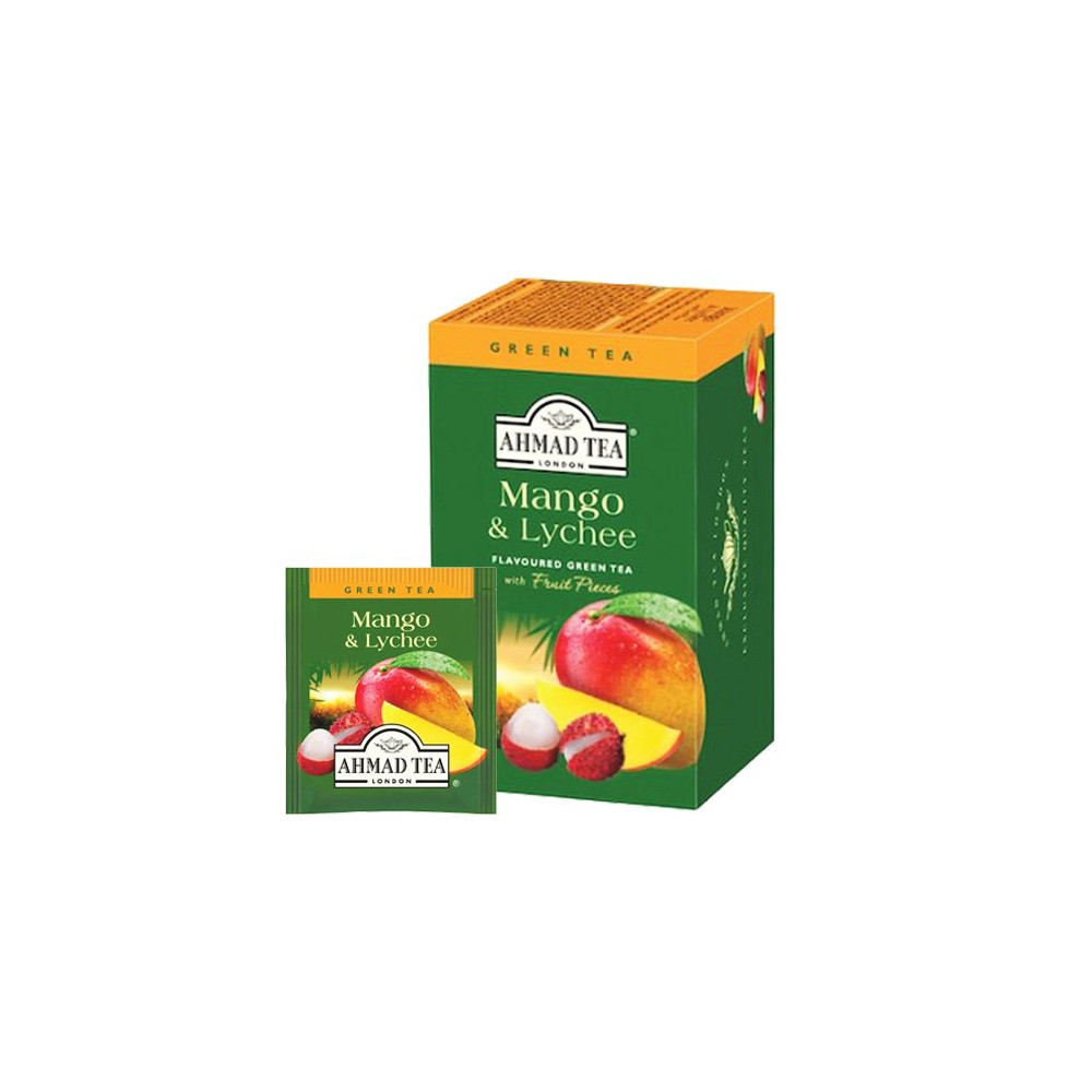 Žalioji arbata AHMAD Alu Mango & Lychee, 20 vokelių x 2 g-Žalioji arbata-Arbata