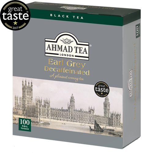 Juodoji arbata AHMAD Alu Earl grey Decaffeinated, 100 vnt. arbatos vokelių-Juodoji