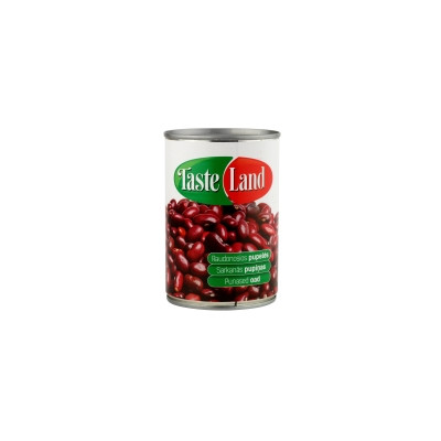Konservuotos pupelės TASTE LAND, raudonos, 400 g/240 g-Konservuotos daržovės-Bakalėja