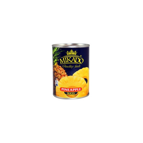 Ananasų griežinėliai MIKADO, 565 g / 340 g-Konservuoti vaisiai ir uogos-Bakalėja