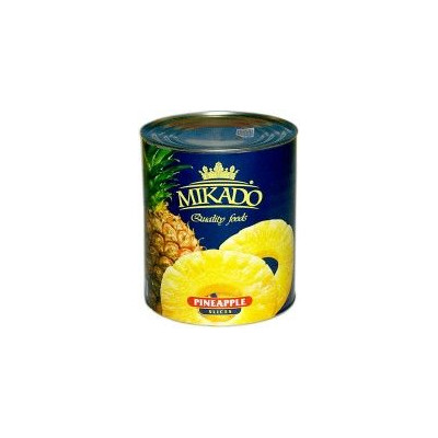 Ananasų griežinėliai MIKADO, 820 g / 490 g-Konservuoti vaisiai ir uogos-Bakalėja
