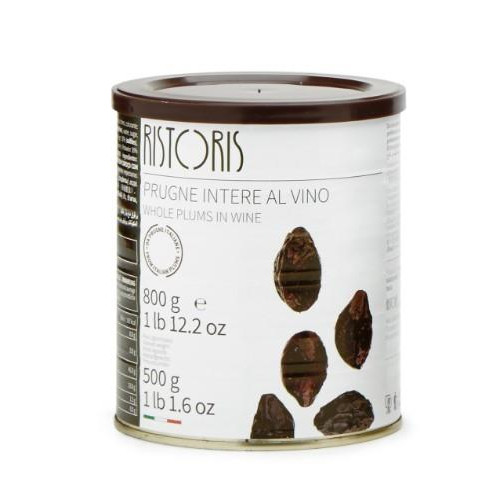 Slyvos vyne RISTORIS, su kauliuku, 800g/500g-Konservuoti vaisiai ir uogos-Bakalėja