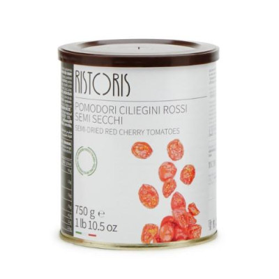 Pusiau džiovinti vyšniniai pomidorai, RISTORRIS, raudoni 750g/450g-Konservuotos