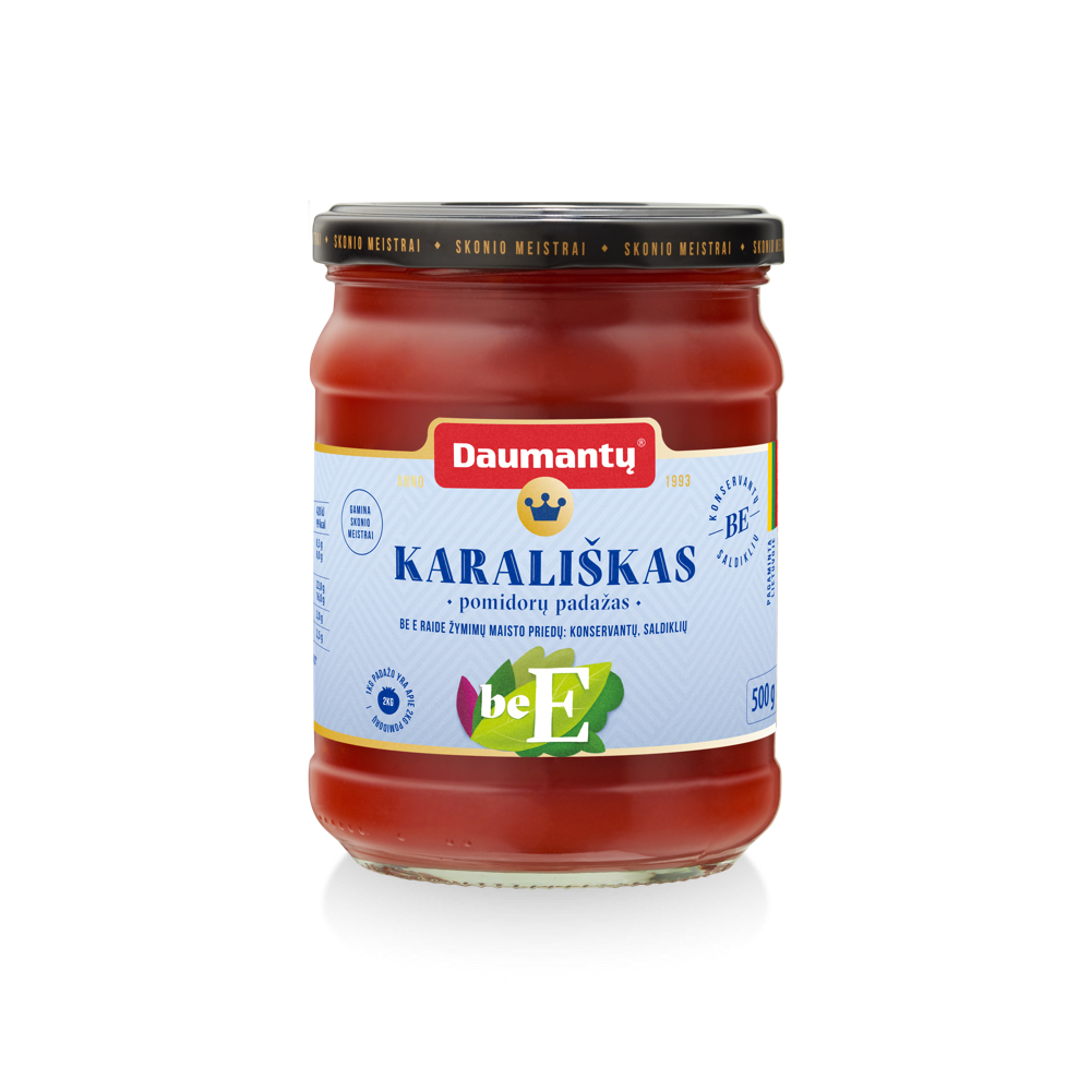 Pomidorų padažas DAUMANTŲ Karališkas, Be E, 40% pastos, 500 g-Padažai-Bakalėja