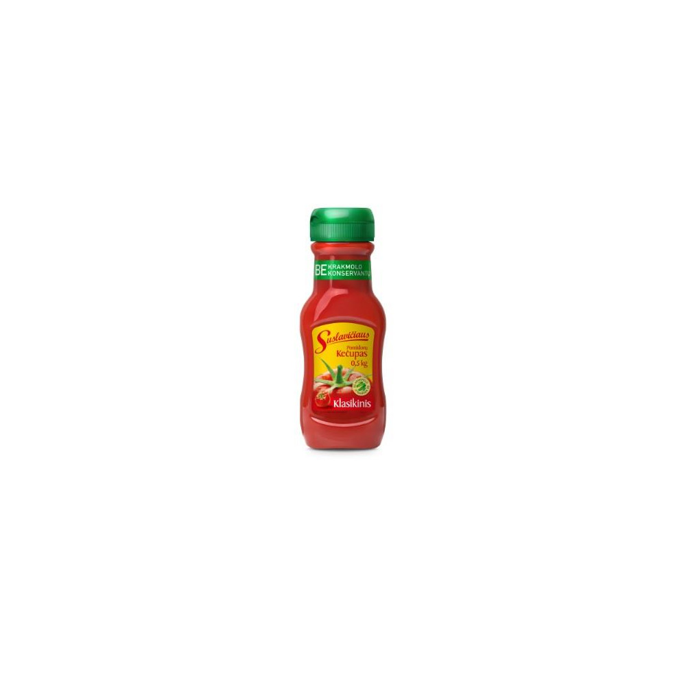 Pomidorų kečupas SUSLAVIČIAUS, Klasikinis, 500g-Padažai-Bakalėja