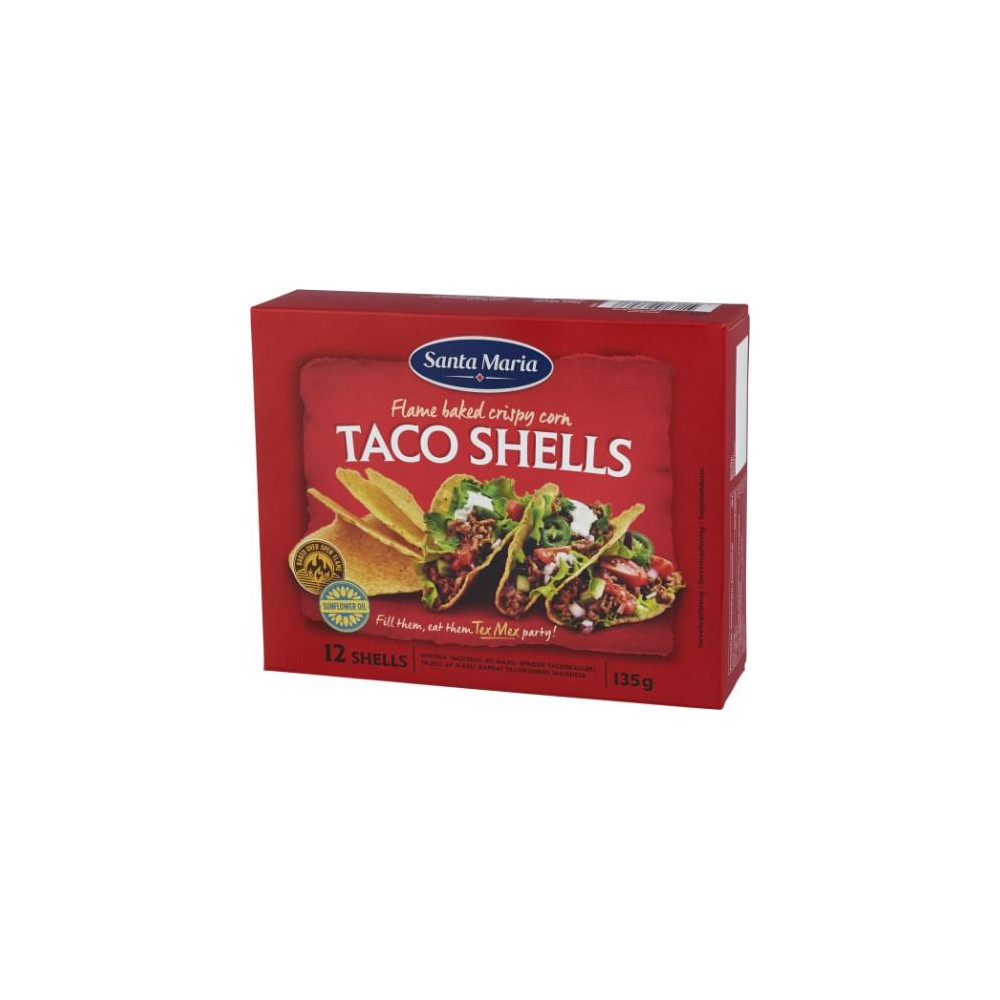 Kukurūzų krepšeliai SANTA MARIA Tex Mex Taco shells, 125 g-Traškučiai, tortilijos-Užkandžiai