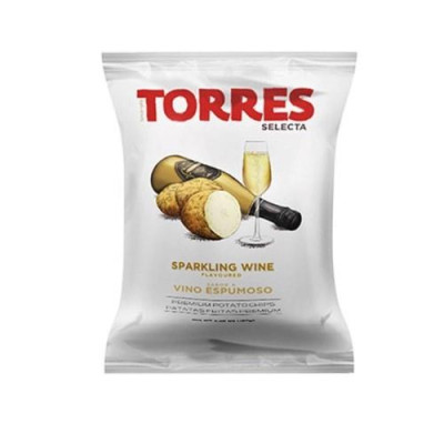 Bulvių traškučiai, TORRES, putojančio vyno skonio, 150 g.-Traškučiai, tortilijos-Užkandžiai