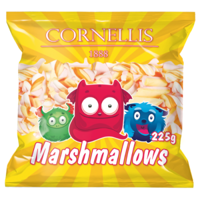 Zefyriniai saldainiai CORNELLIS Marshmallows, 225 g-Zefyrai, chalva-Saldumynai