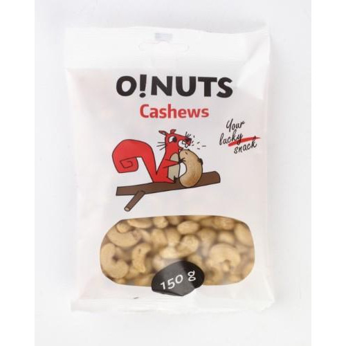 Anakardžių riešutai O!NUTS, 150 g-Riešutai, sėklos-Užkandžiai