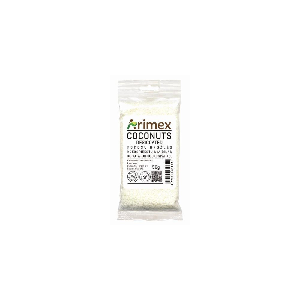 Kokoso drožlės ARIMEX, 50 g-Riešutai, sėklos-Užkandžiai