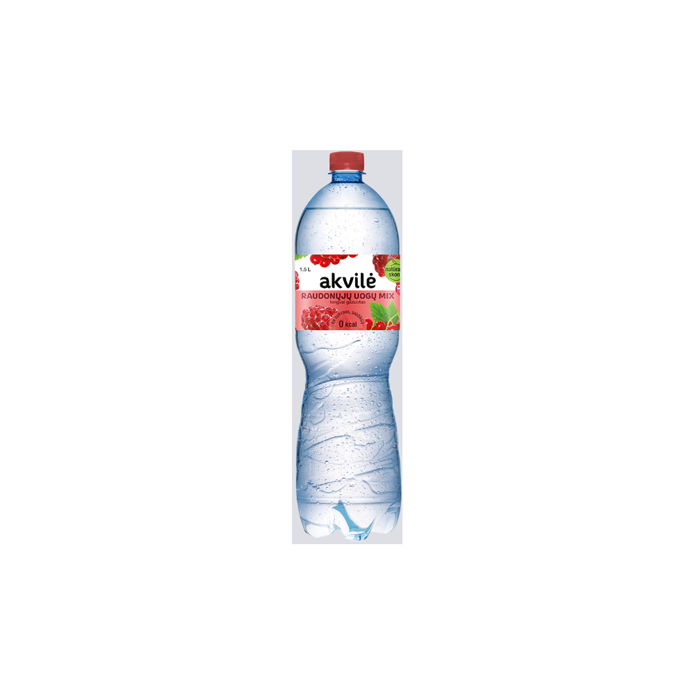 Stalo vanduo AKVILĖ "Raudonųjų uogų mix "1,5 L-Gazuotas vanduo-Nealkoholiniai gėrimai