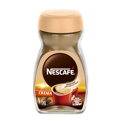 Tirpi kava NESCAFE CLASSIC Crema, stikliniame indelyje, 100 g-Tirpi kava-Kava, kakava