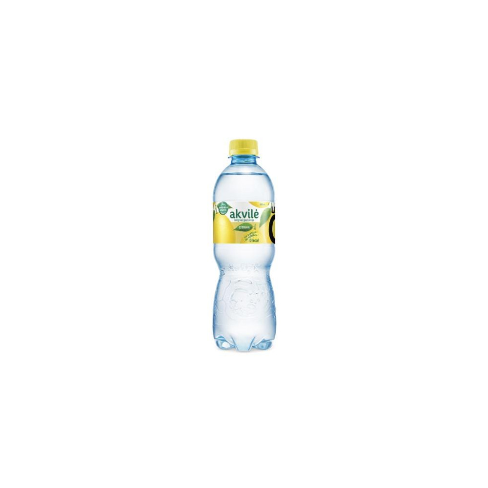 Stalo vanduo "AKVILĖ" su citrinos aromatu, lengvai gazuotas, 0.5l-Gazuotas