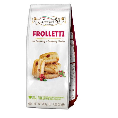 Itališki sausainiai LAURIERI Frolletti, su spanguolėmis, 200 g-Sausainiai-Saldumynai