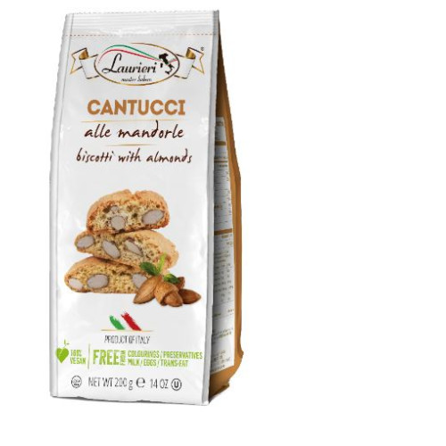Itališki sausainiai LAURIERI Cantucci, su migdolais, 200 g-Sausainiai-Saldumynai