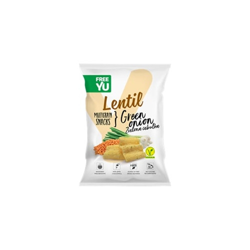 Veganiški lęšių traškučiai FREE YU, su svogūnais, 70g-Veganiški produktai-Veganiški produktai