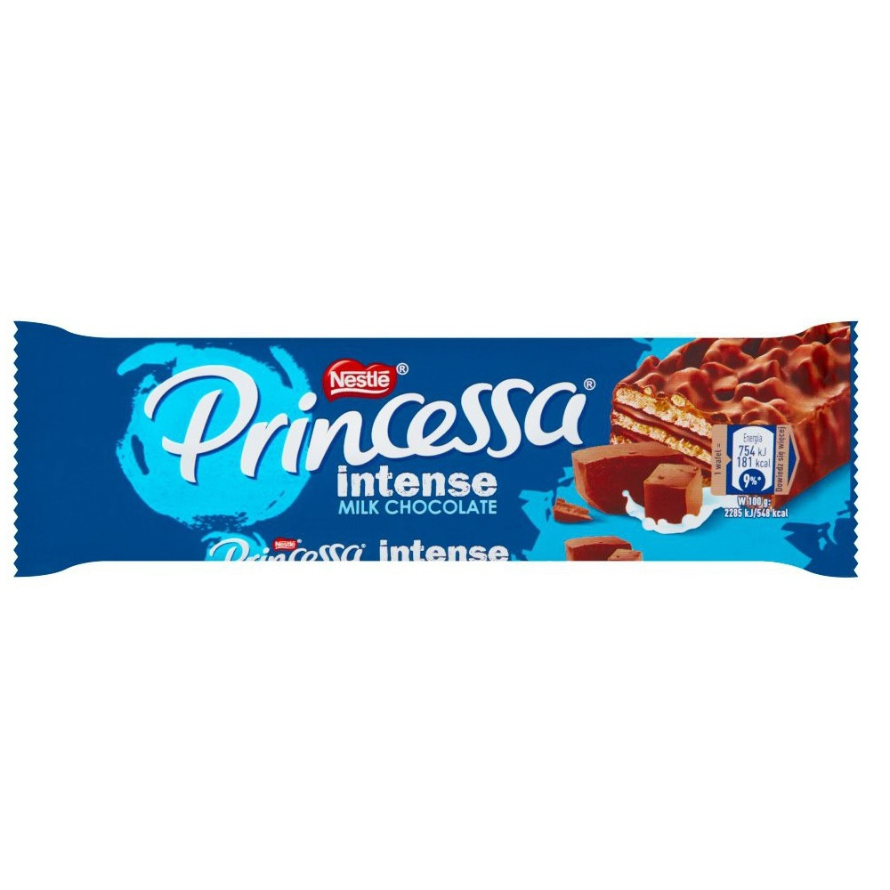 Vaflinis batonėlis PRINCESSA, pieniško šokolado skonio, 33g-Šokoladiniai batonėliai-Saldumynai
