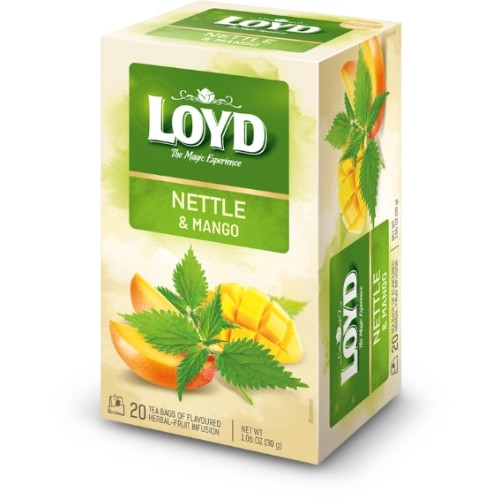 Žolelių ir vaisų arbata LOYD, dilgėlių ir mangų skonio, 20 x 1.5g-Žolelių arbata-Arbata