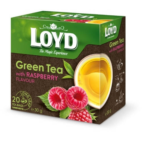 Žalioji arbata LOYD, aviečių skonio, 20 x 1.5g-Žalioji arbata-Arbata
