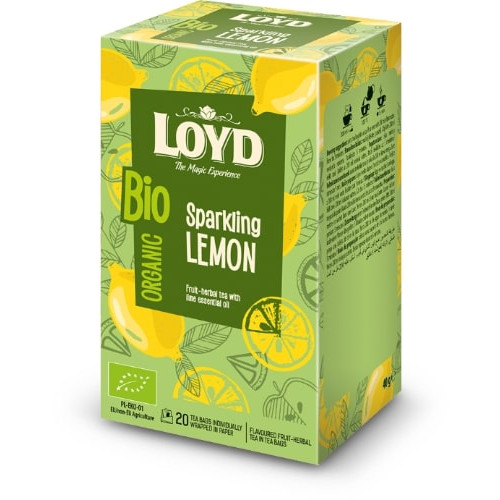 Ekologiška žolelių arbata LOYD Sparkling lemon, 20 x 2g-Žolelių arbata-Arbata