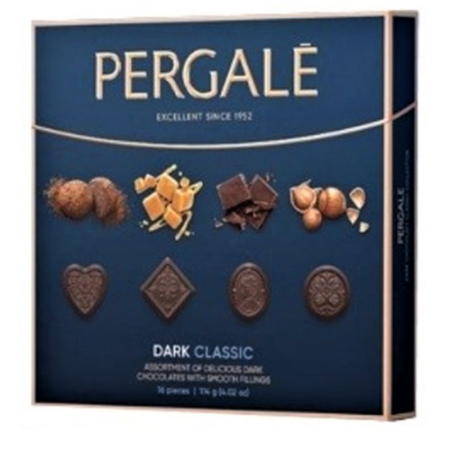 Saldainių rinkinys PERGALĖ Classic, su juoduoju šokoladu, 114g-Saldainiai-Saldumynai