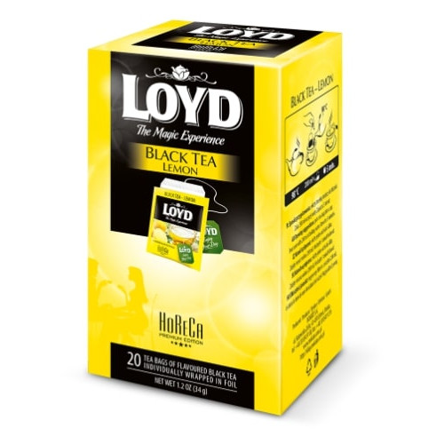Juodoji arbata LOYD HORECA Lemon, 20 x 1,7g-Juodoji arbata-Arbata