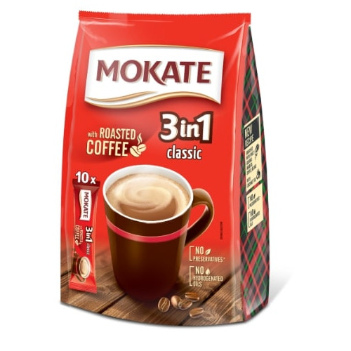Kavos gėrimas MOKATE 3in1 Classic, maišelyje 10 x 17g-Tirpi kava-Kava, kakava