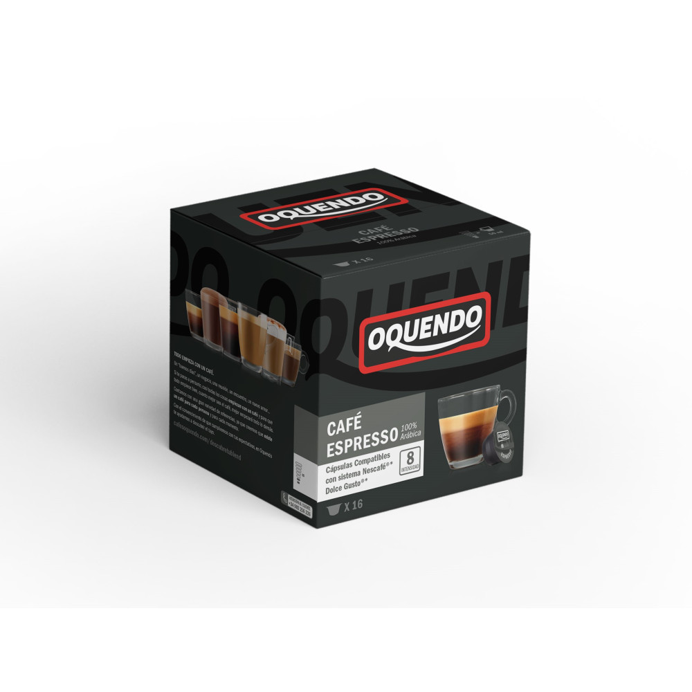 Kavos kapsulės OQUENDO, DG Espresso, 16 vnt-Kavos kapsulės DOLCE GUSTO® aparatams-Kava, kakava