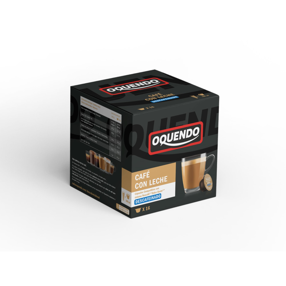 Kavos kapsulės OQUENDO, DG Caffé Latte Decaffeinated, 16 vnt-Kavos kapsulės DOLCE GUSTO®