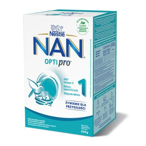 Pradinio maitinimo pieno mišinys NAN OPTIPRO 1, kūdikiams nuo gimimo, 650 g-Pieno