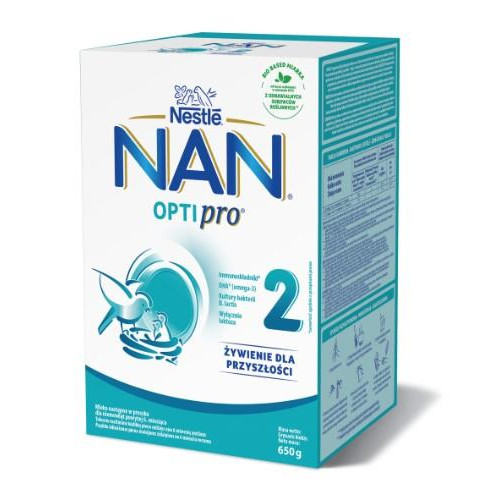 Pradinio maitinimo pieno mišinys NAN OPTIPRO 2, vaikams nuo 6 mėnesių amžiaus, 650 g-Pieno