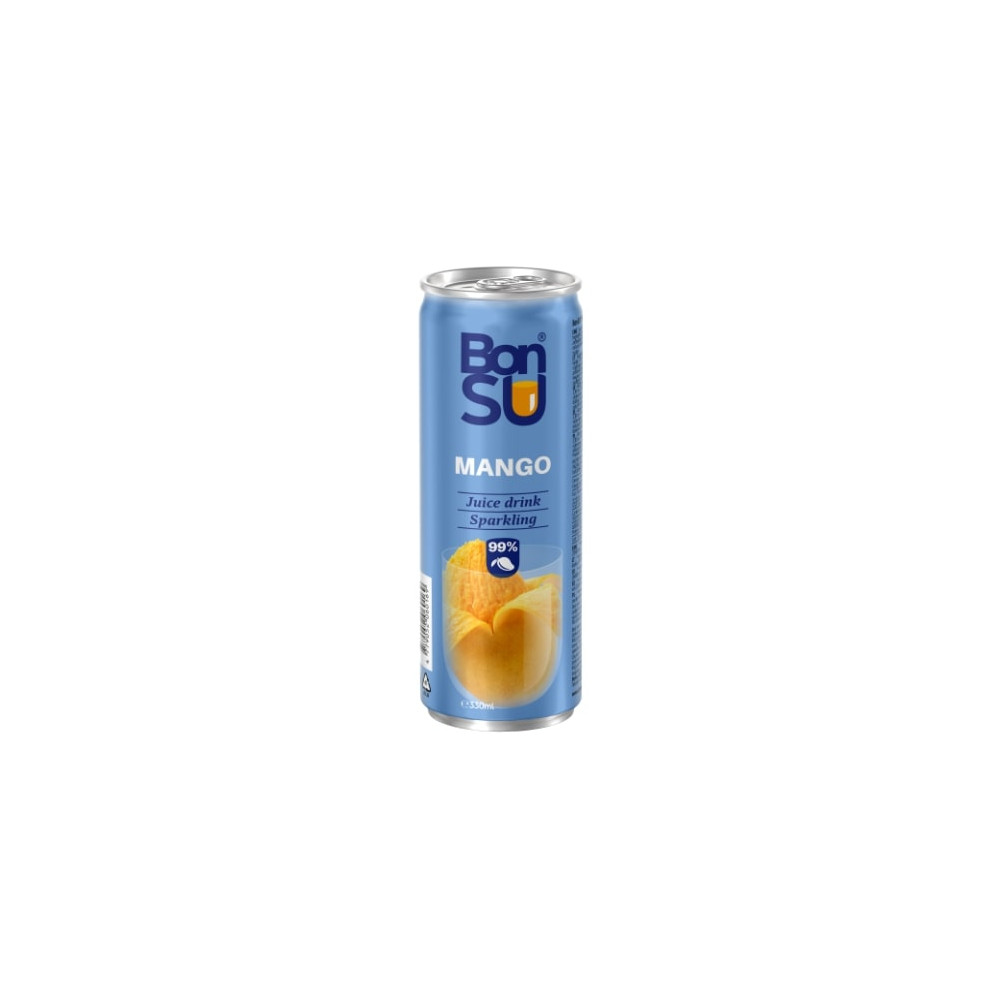 Gazuotas mangų sulčių gėrimas BONSU (99%), 0.33 l D-Gaivieji gėrimai-Nealkoholiniai gėrimai