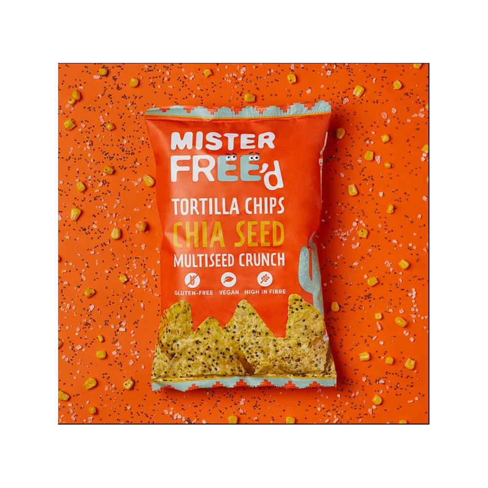 Tortilijų traškučiai MISTER FREE'D su chia sėklomis, 135 g-Veganiški produktai-Veganiški