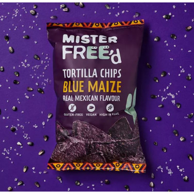 Tortilijų traškučiai MISTER FREE'D Blue Maze, 135 g-Veganiški produktai-Veganiški produktai