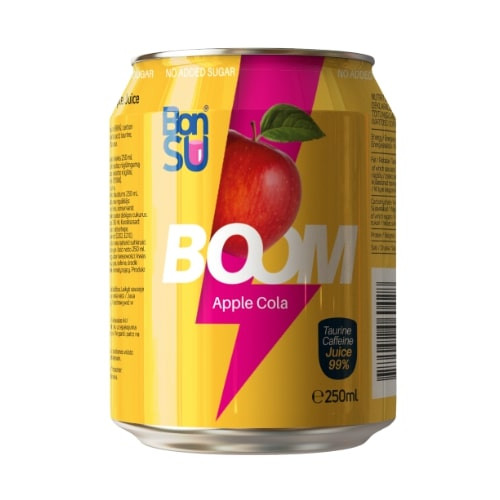 Gazuotas obuolių sulčių gėrimas BONSU Apple Cola, (99%), 0.25 l D-Gaivieji