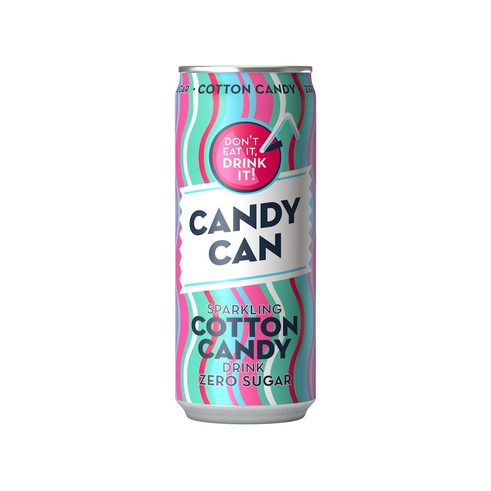 Gazuotas gaivusis gėrimas CANDY CAN, cukraus vatos skonio, su saldikliais, 0.33l D-Gaivieji