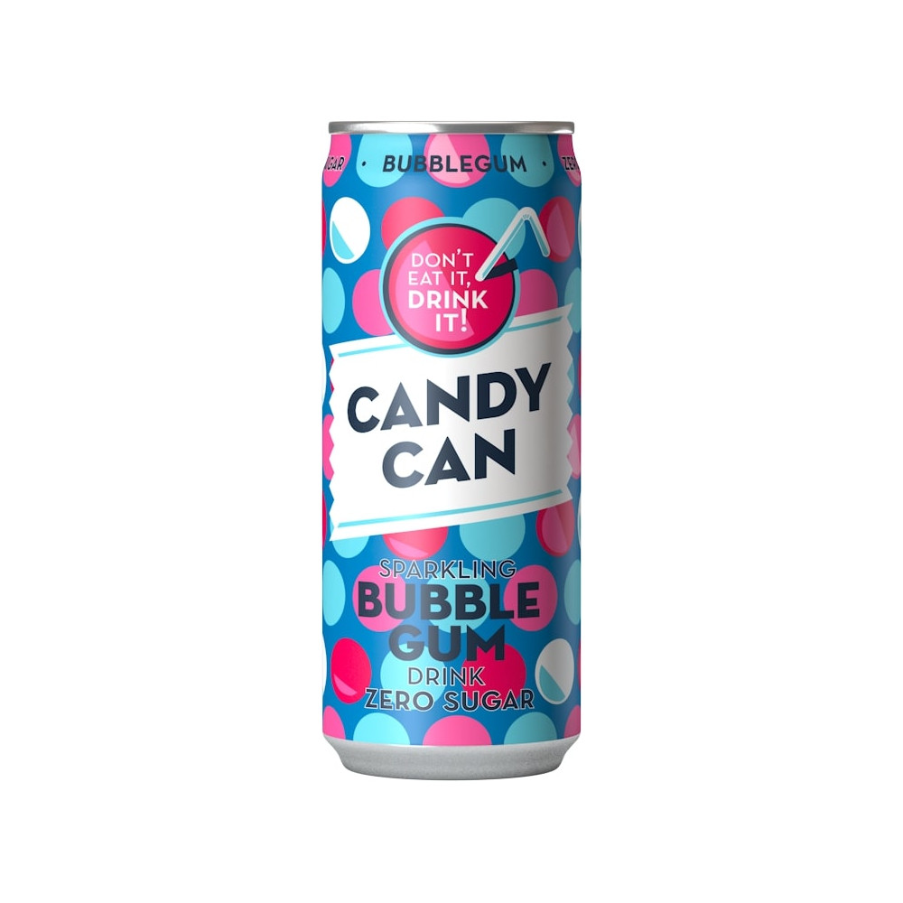 Gazuotas gaivusis gėrimas CANDY CAN, kramtomosios gumos skonio, su saldikliais, 0.33l