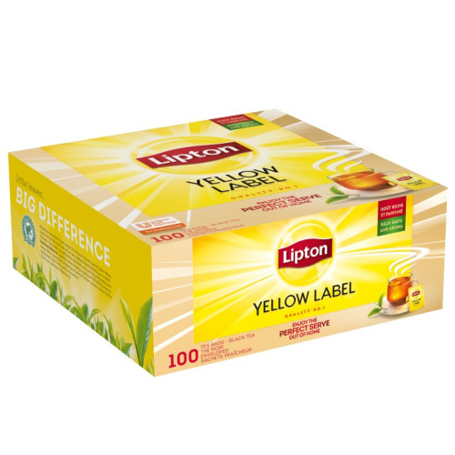 Aukščiausios kokybės juodoji arbata LIPTON Yellow, 100 x 1,8 g, pop. vok.-Juodoji arbata-Arbata
