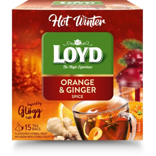 Vaisinė arbata LOYD Hot Winter, su apelsinais ir imbieru, 15 x 3 g-Vaisinė arbata-Arbata