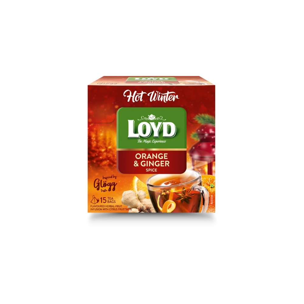 Vaisinė arbata LOYD Hot Winter, su apelsinais ir imbieru, 15 x 3 g-Vaisinė arbata-Arbata