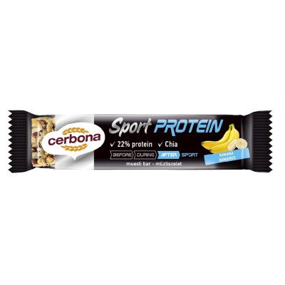 Dribsnių batonėlis CERBONA SPORT Protein, su bananais ir baltymais, 35 g-Javainių