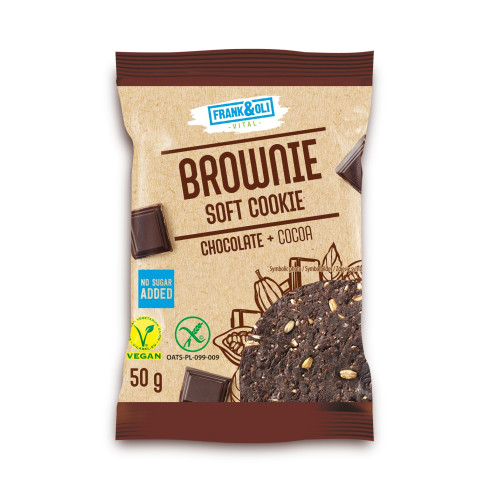 Veganiškas brownie sausainisFRANK&OLI, su kakava, 50g-Sausainiai-Saldumynai
