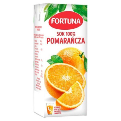 Apelsinų sultys FORTUNA,100%, 0,2 l-Sultys, nektarai, sulčių gėrimai-Nealkoholiniai gėrimai
